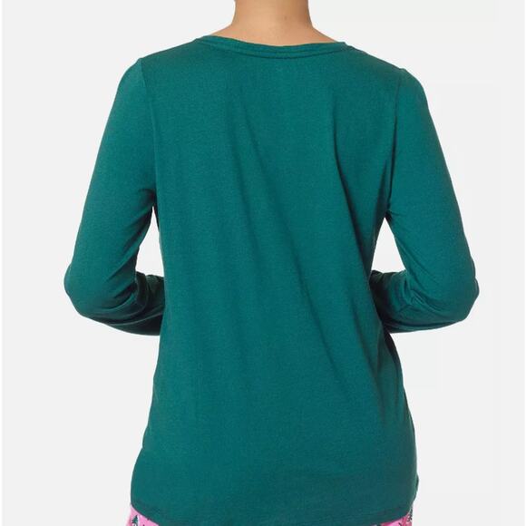 HUE Womens Medium Holiday Pajama Lounge Set Christmas Cocktails Snowmen NEW! - Picture 4 of 11